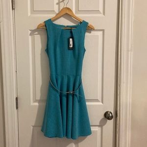 Blue dress 1950s style fit and flare NWT